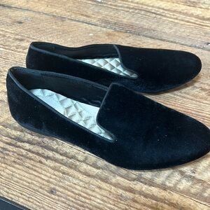Birdies Black Velvet Loafers